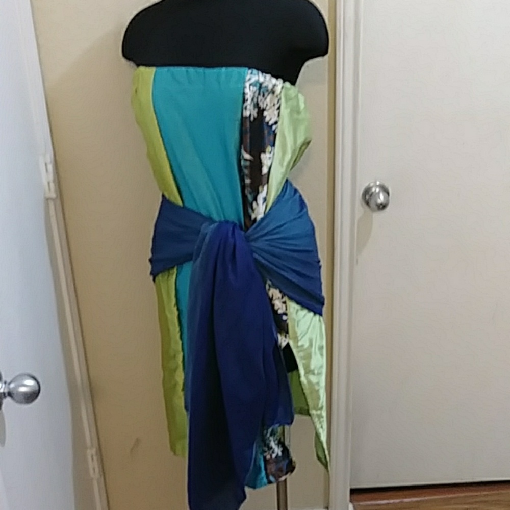 Silk strapless dress